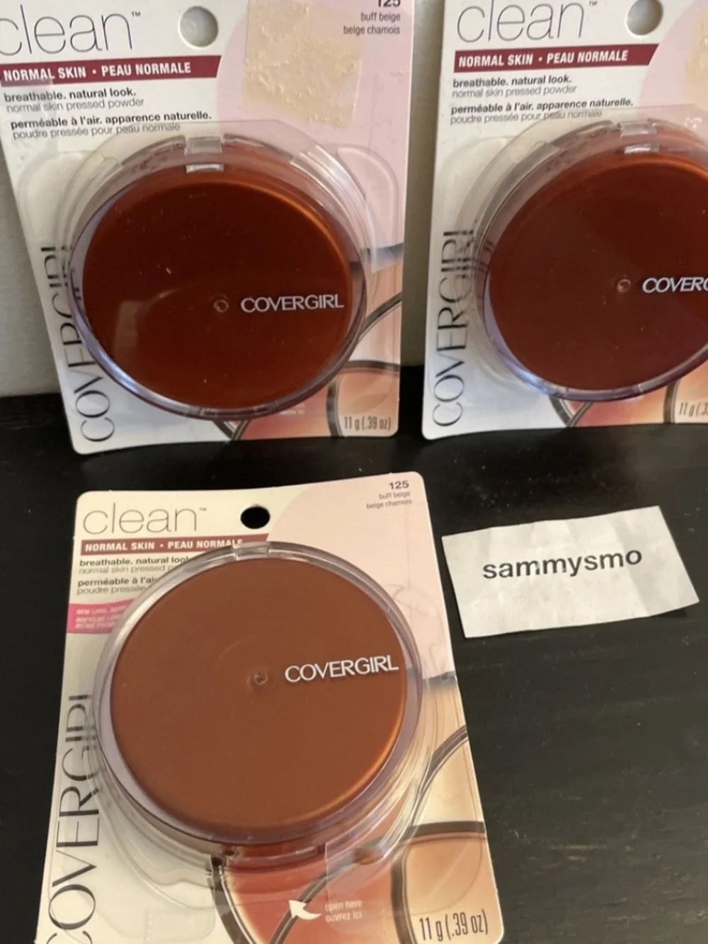 Covergirl Clean Pressed Powder, 125 Buff Beige, With Talc x3